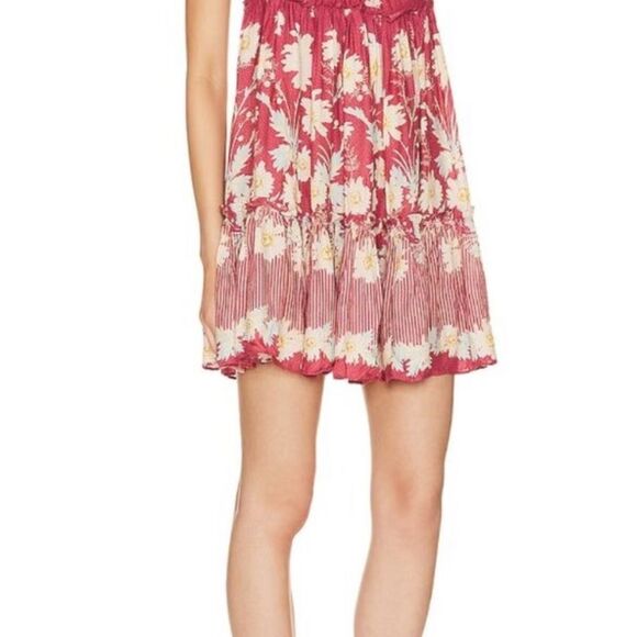 New Free People Pink Ruched Off-Shoulder Sundress size S - Picture 5 of 10